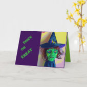 Spooky Halloween Witch Funny Phrase Kleurrijk Kaart (Gele Bloem)