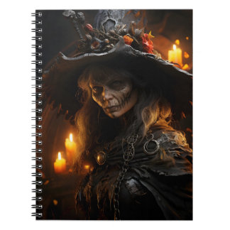 Spooky Halloween Witch Geweldige Cool Portrait Notitieboek