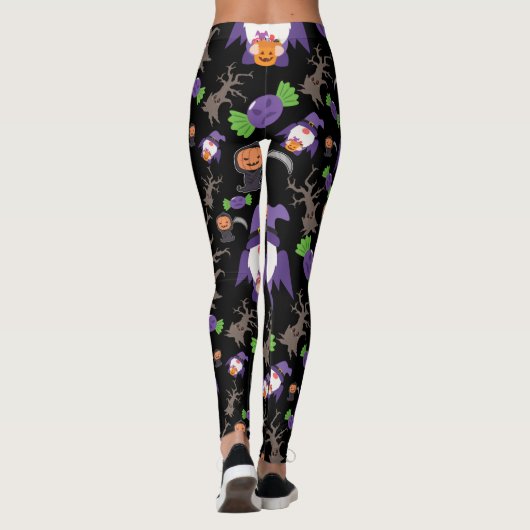 Spooky Halloween Witch Gnome Leggings (Achterkant)