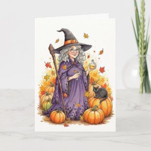 Spooky Halloween Witch Kaart