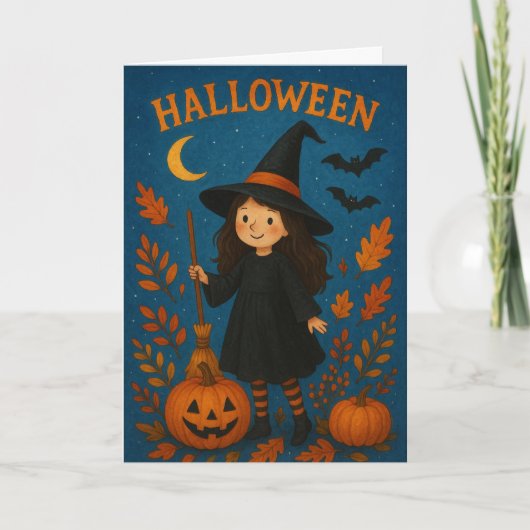 Spooky Halloween Witch Kaart (Voorkant)