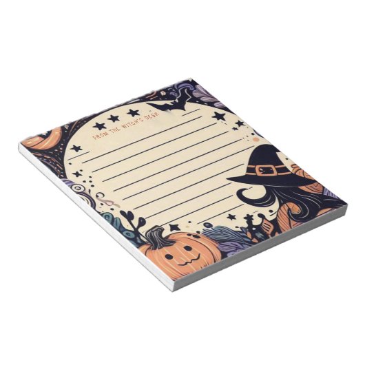 Spooky Halloween Witch Notitieblok (Schuin)