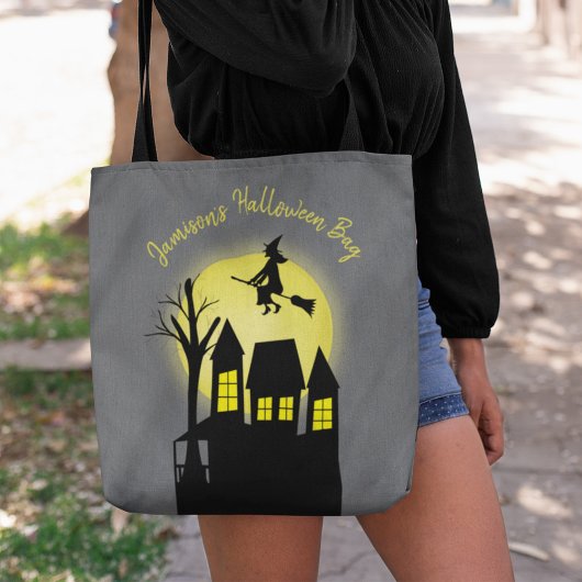 Spooky Halloween Witch Persoonlijk Tote Bag