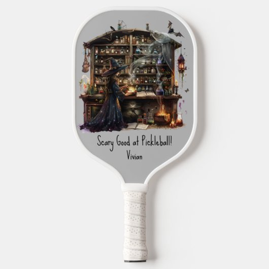 Spooky Halloween Witch Potions Apothecary Pickleball Paddle (Voorkant)