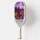 Spooky Halloween Witch Pumpkin Patch Scarecrow Pickleball Paddle (Links)