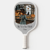 Spooky Halloween Witch Pumpkins Jack-o-Lanterns Pickleball Paddle (Achterkant)