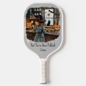 Spooky Halloween Witch Pumpkins Jack-o-Lanterns Pickleball Paddle (Voorkant)