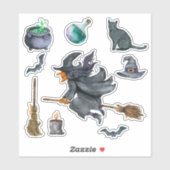 Spooky Halloween Witch Sticker (Vel)