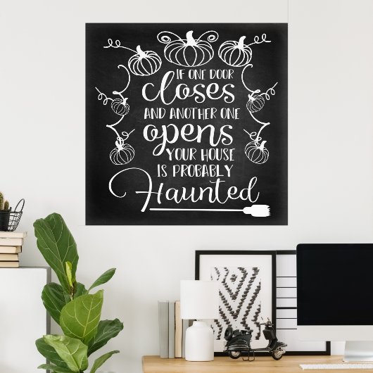 spooky Halloween woordkunst Poster (Thuiskantoor)