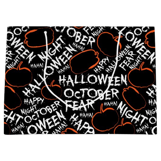 Spooky Halloween woordpartij betegeld patroon Groot Cadeauzakje (Voorkant)