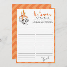 Spooky Halloween Word List Kaarten