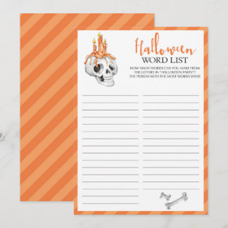 Spooky Halloween Word List Kaarten