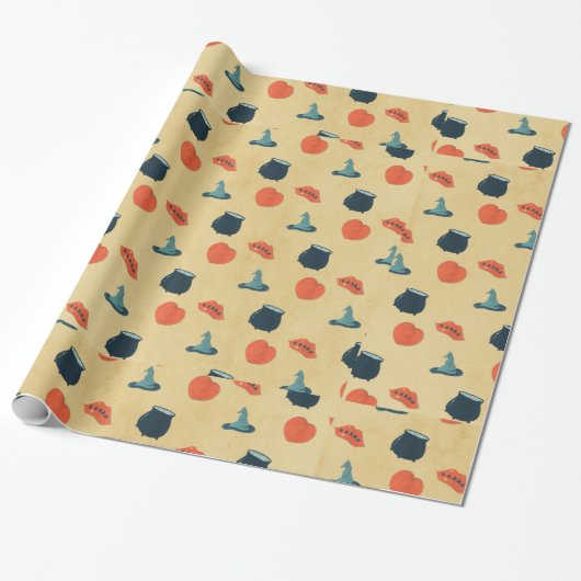 Spooky Halloween Wrapping Paper Cadeaupapier (Uitgerold)