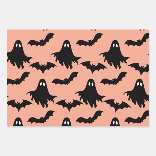 Spooky-Halloween Wrapping Paper Flat Sheet-3 sets (Voorkant 3)