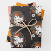 Spooky-Halloween Wrapping Paper Flat Sheet-3 sets (In situ)