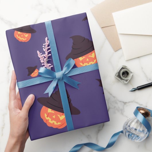 Spooky Halloween Wrapping Paper - Pompoen & Vleerm Cadeaupapier (Geschenken)
