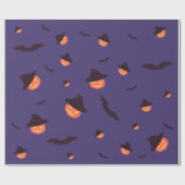 Spooky Halloween Wrapping Paper - Pompoen & Vleerm Cadeaupapier (Vlak)