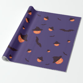 Spooky Halloween Wrapping Paper - Pompoen & Vleerm Cadeaupapier