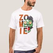 Spooky Halloween Zombie Design T-shirt (Voorkant)