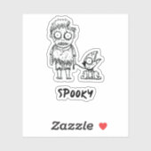 Spooky Halloween Zombie Sticker (Vel)