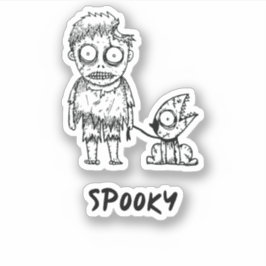 Spooky Halloween Zombie Sticker