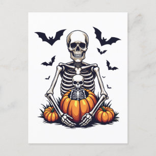 Spooky Halloween Zwanger Skelet Zwangerschap Feestdagenkaart