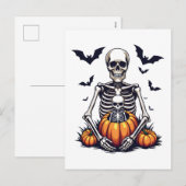 Spooky Halloween Zwanger Skelet Zwangerschap Feestdagenkaart (Voorkant / Achterkant)