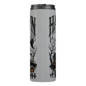 Spooky Halloweentown spookhuis scene Thermosbeker (Achterkant)