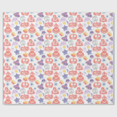 Spooky hand-getekende Halloween grafisch patroon Cadeaupapier (Vlak)