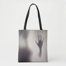 Spooky Hand op het Glazen Paneel Halloween Canvas  Tote Bag