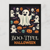 Spooky Happy Ghost Boo-tiful Halloween Briefkaart (Voorkant)