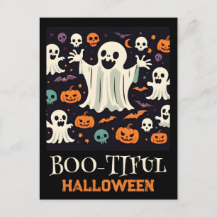 Spooky Happy Ghost Boo-tiful Halloween Feestdagenkaart