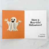 Spooky Happy Ghost Boo-tiful Halloween Kaart (Binnen)