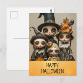 Spooky Happy Halloween Anime Girl Briefkaart (Voorkant / Achterkant)