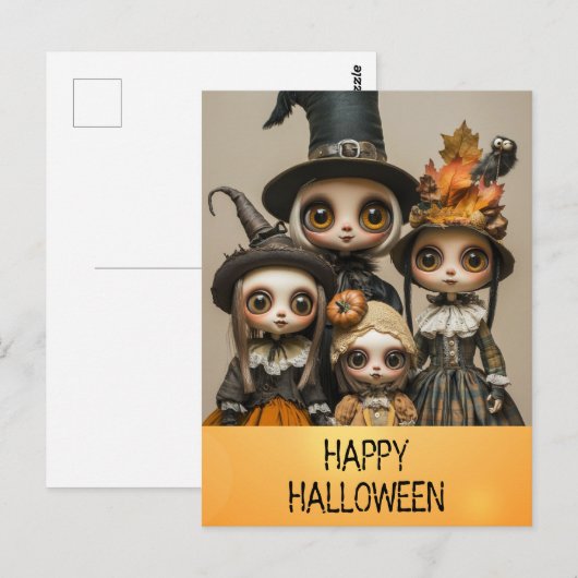 Spooky Happy Halloween Anime Girl Briefkaart (Voorkant / Achterkant)