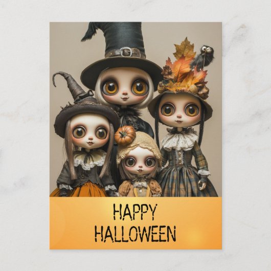 Spooky Happy Halloween Anime Girl Briefkaart (Voorkant)