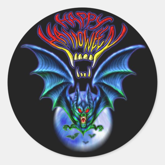 Spooky Happy Halloween Bat Sticker (Voorkant)