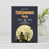 Spooky Happy Halloween Costume Party Invitation 3 Kaart (Staand voorkant)