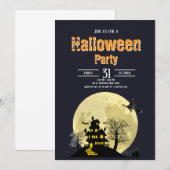 Spooky Happy Halloween Costume Party Invitation 3 Kaart (Voorkant / Achterkant)