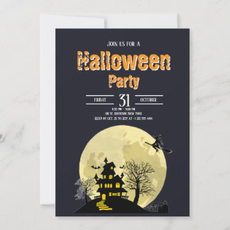 Spooky Happy Halloween Costume Party Invitation 3 Kaart