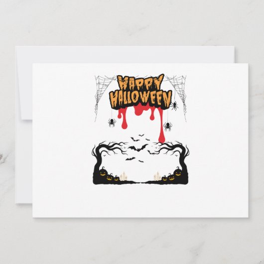 Spooky happy Halloween Forest – Dripping Font Kaart (Voorkant)