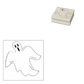 Spooky Happy Halloween Ghost Haunted House Rubberstempel (Gestempeld)