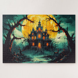 Spooky Happy Halloween Haunted House Legpuzzel