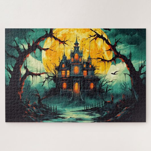 Spooky Happy Halloween Haunted House Legpuzzel (Horizontaal)