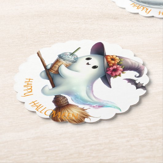 Spooky Happy Halloween Kartonnen Onderzetters (Gekanteld)