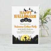 Spooky Happy Halloween Kostuum Party Uitnodiging 1 (Staand voorkant)