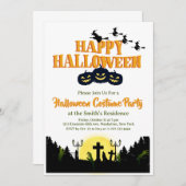 Spooky Happy Halloween Kostuum Party Uitnodiging 1 (Voorkant / Achterkant)