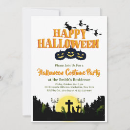 Spooky Happy Halloween Kostuum Party Uitnodiging 1