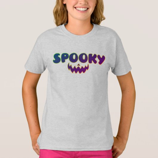 Spooky Happy Halloween-kostuum voor meisjes T-Shir T-shirt (Voorkant)