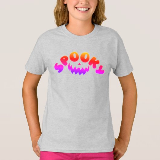 Spooky Happy Halloween-kostuum voor meisjes T-Shir T-shirt (Voorkant)